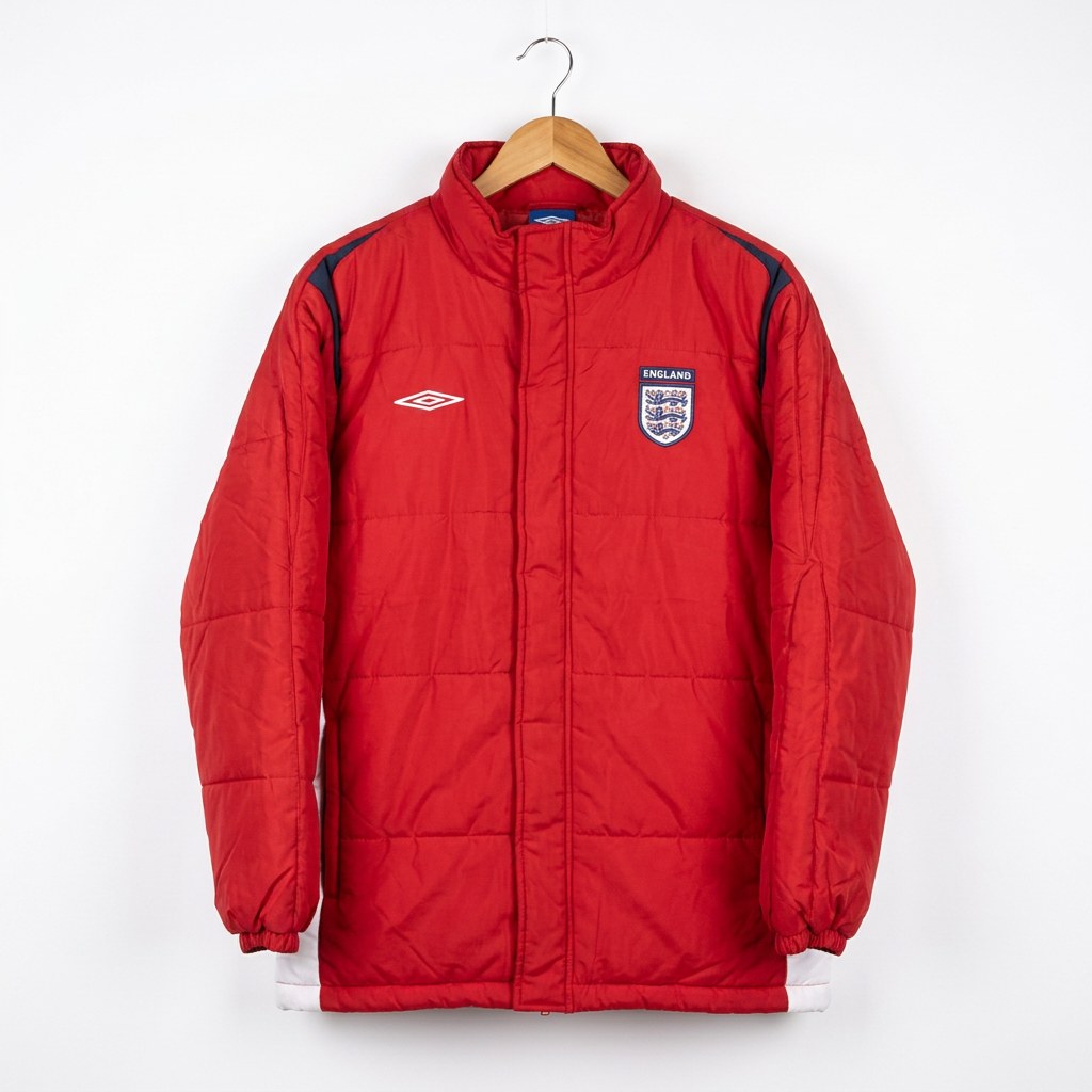 Size L — Vintage Umbro England Padded Jacket Red 2000s