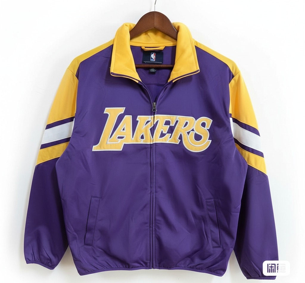 Size L — 2008–2011 NBA Los Angeles Lakers Full Zip Track Jacket Purple/Gold