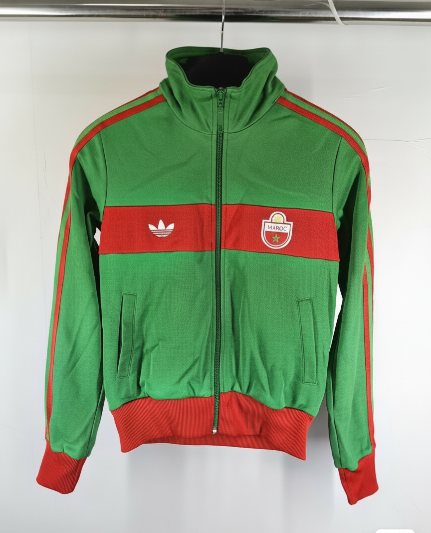Size 12 (Small) — 2004 Adidas Originals Morocco Track Jacket Green Red