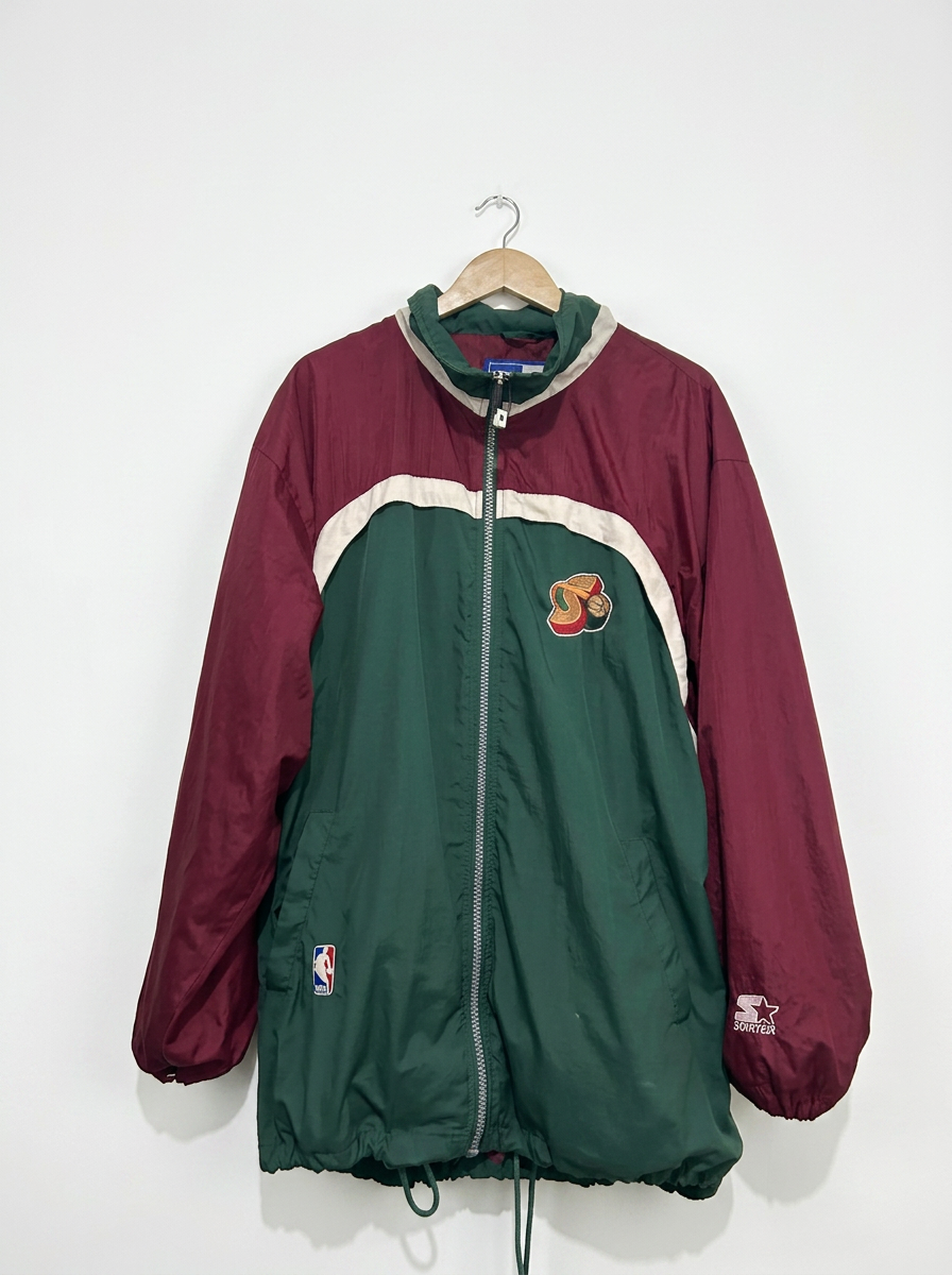 Size XL — Vintage 1990s Starter Seattle SuperSonics NBA Windbreaker Jacket
