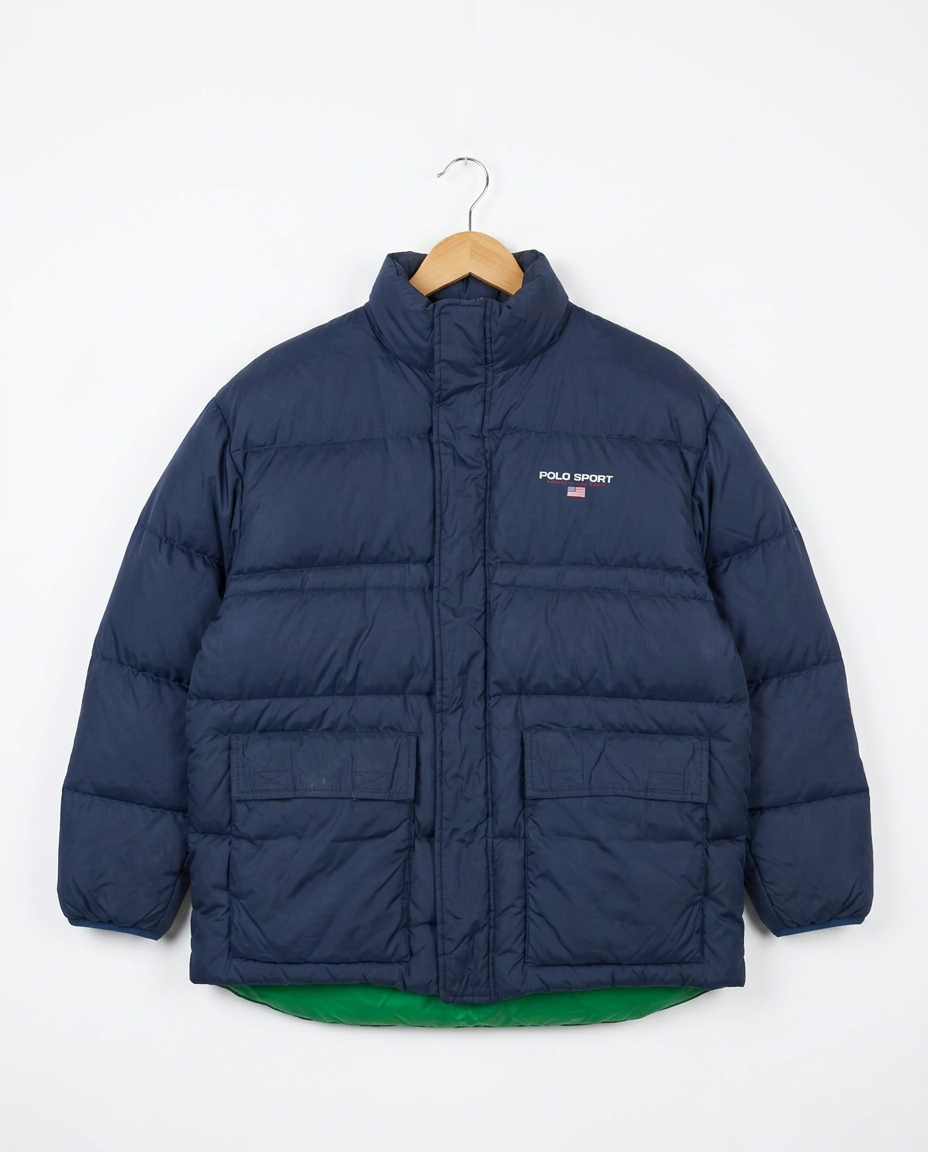 Vintage Polo Sport Ralph Lauren Down Puffer Jacket Navy (Size M)