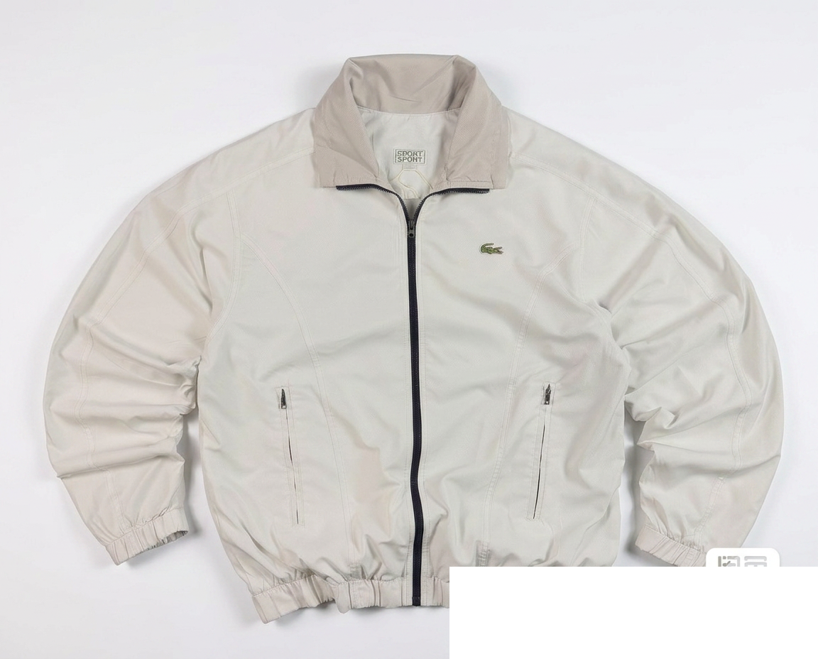 Size L — Vintage Lacoste Sport Lightweight Jacket Cream Full Zip