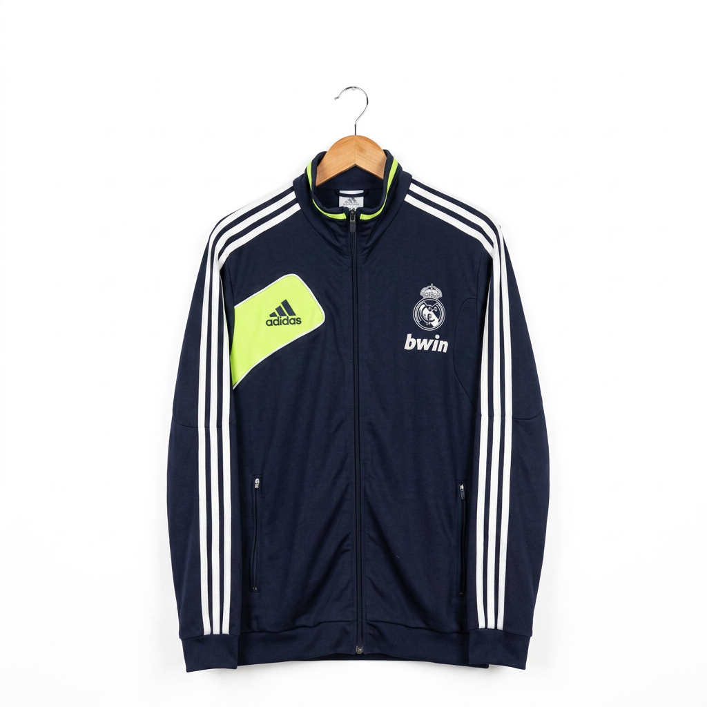 Size L — 2011–12 Adidas Real Madrid Bwin Training Track Jacket Navy/Yellow