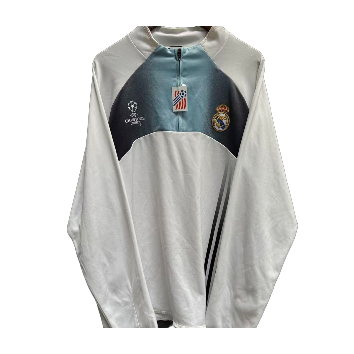 Size M — 2006–07 Adidas Real Madrid UEFA Champions League ¼ Zip Training Top Navy