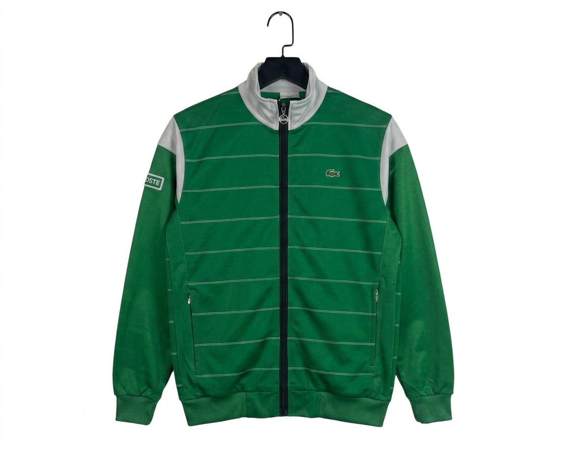 Size XL — Vintage Lacoste Sport Green Full Zip Track Jacket Embroidered Logo Y2K