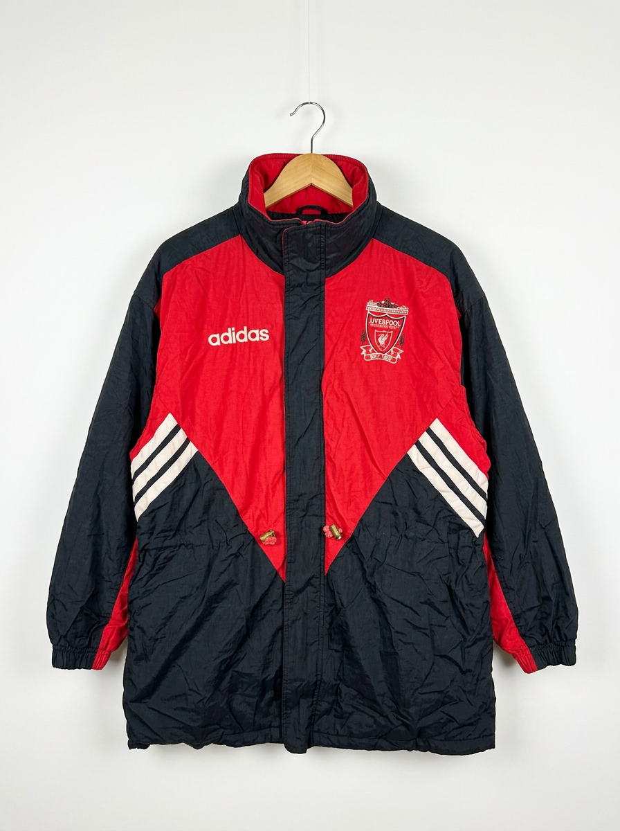 Size XXL — Vintage 1998–2001 Adidas Liverpool FC Padded Bench Coat