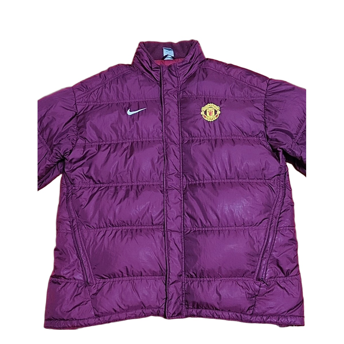 Size XXL — 2003–04 Nike Manchester United Puffer Jacket Burgundy