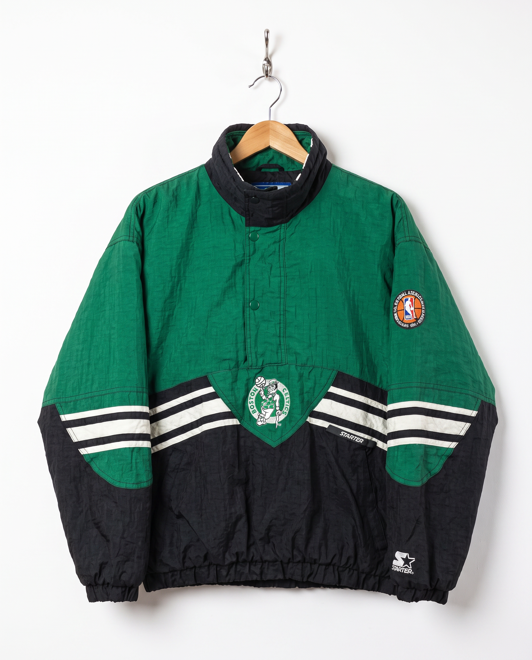 Size S — Vintage 90s Starter Boston Celtics NBA Pullover Jacket