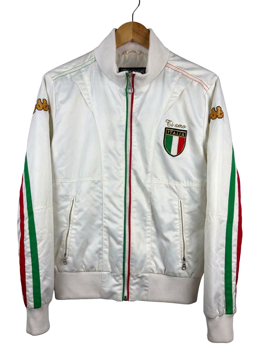Size M — Vintage Kappa Italia Track Jacket White Full Zip Made in Italy