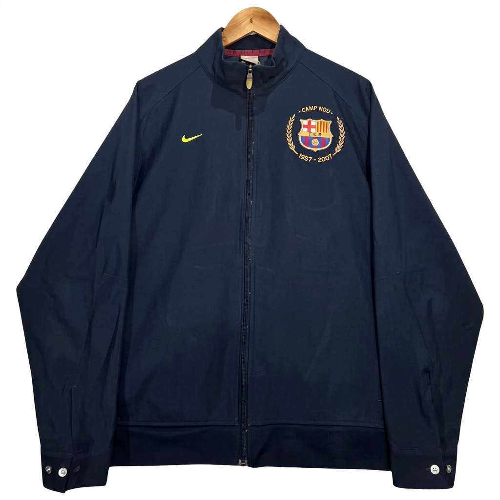Size L — 2007 Nike FC Barcelona Camp Nou 1957–2007 Anniversary Jacket Navy