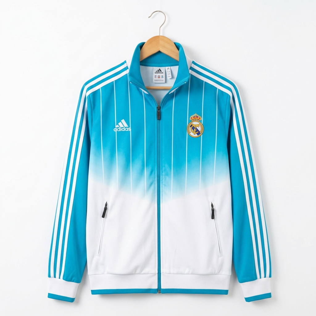 Size 2XL — 2008–10 Adidas Real Madrid Track Jacket Blue/White