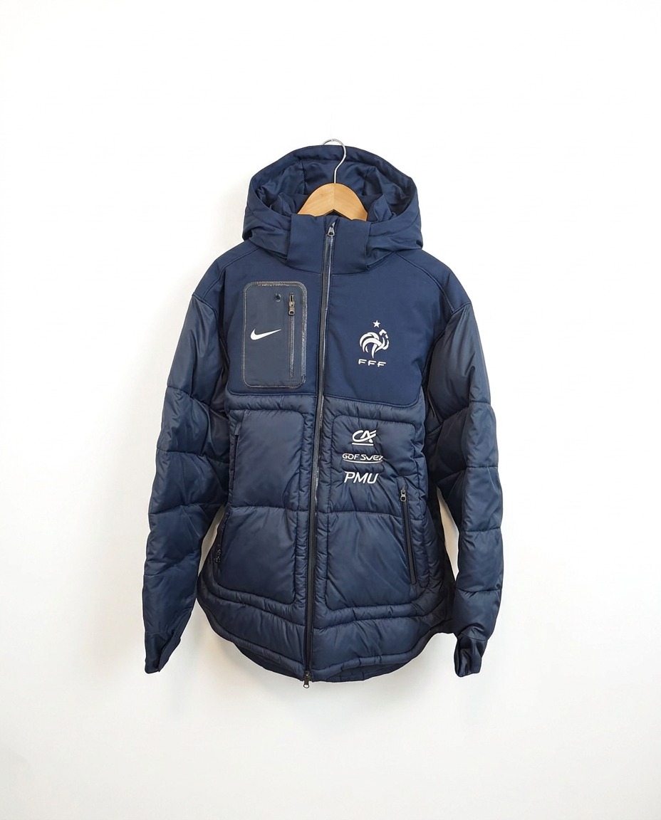 Vintage Nike France FFF Player Issue Down Bench Jacket (2012–2013) (Size M)
