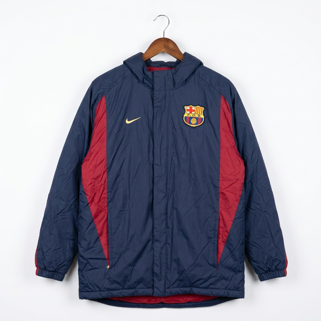 Size M — 2002–03 Nike FC Barcelona Padded Bench Jacket