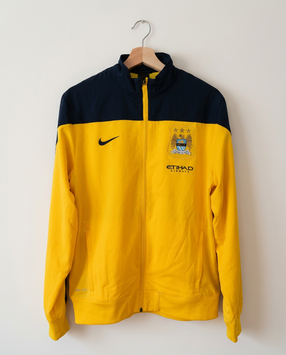 Size M — Manchester City 2013/14 Nike Dri-FIT Training Jacket Yellow