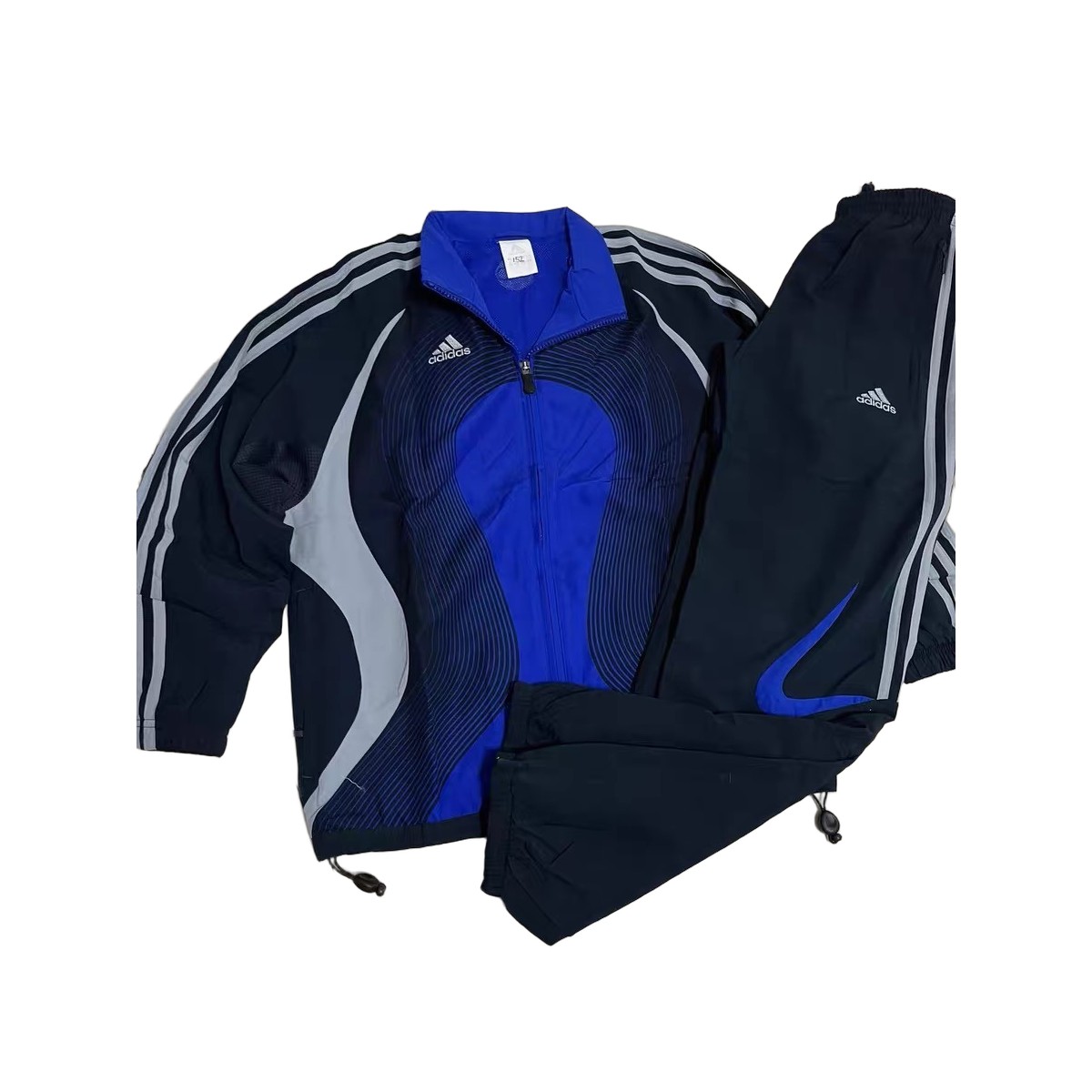 Size S — 2005–06 Adidas Track & Field Full Tracksuit Blue/Black/Grey