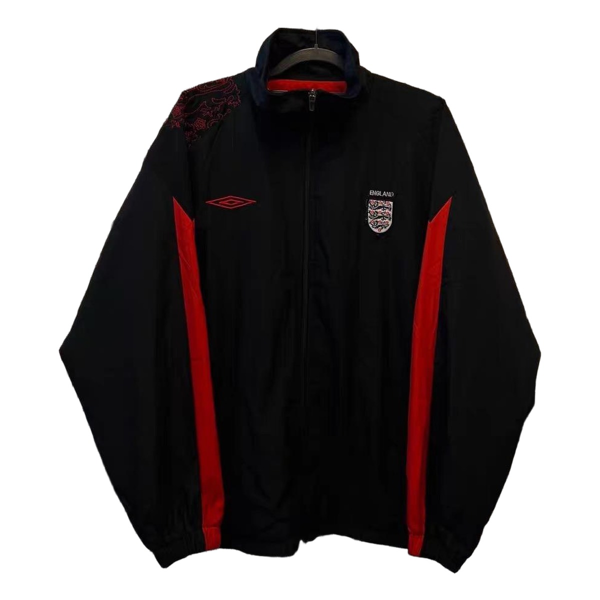 Size XXL — Vintage Y2K Umbro England Track Jacket Black/Red