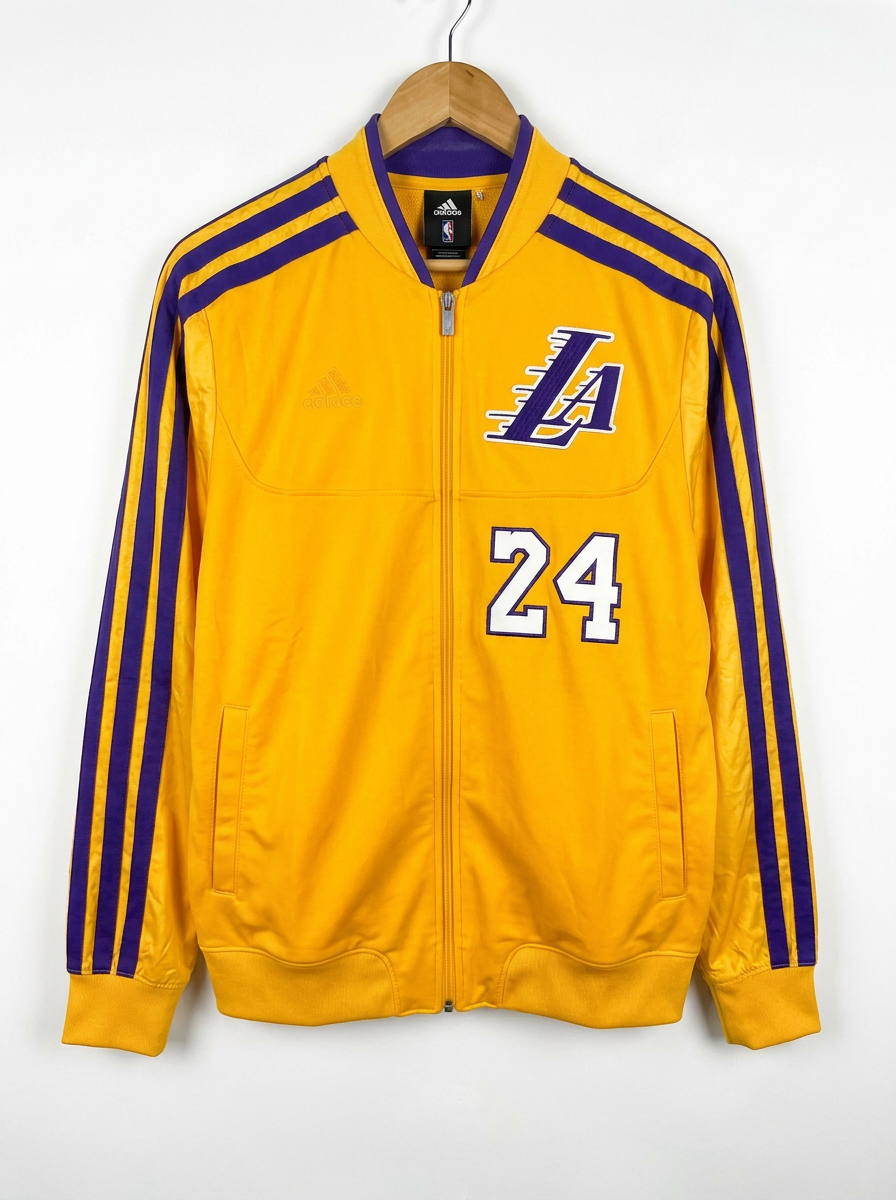 Size L — Circa 2012 Adidas Kobe Bryant #24 LA Lakers Track Jacket Yellow