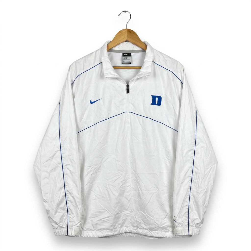 Size XL — 2010 Nike Duke Blue Devils Half Zip Windbreaker Jacket White