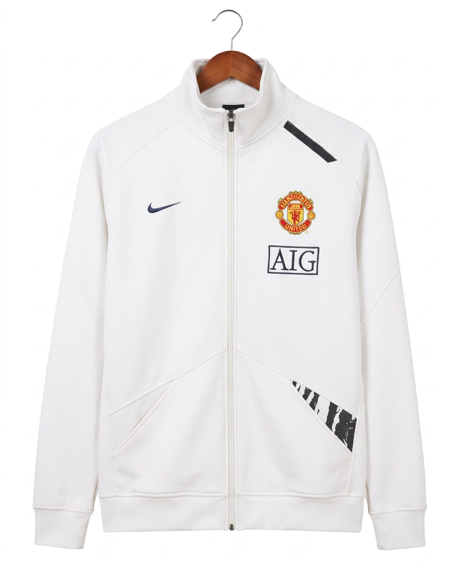 Size M — 2008–09 Nike Manchester United AIG Track Jacket (White)