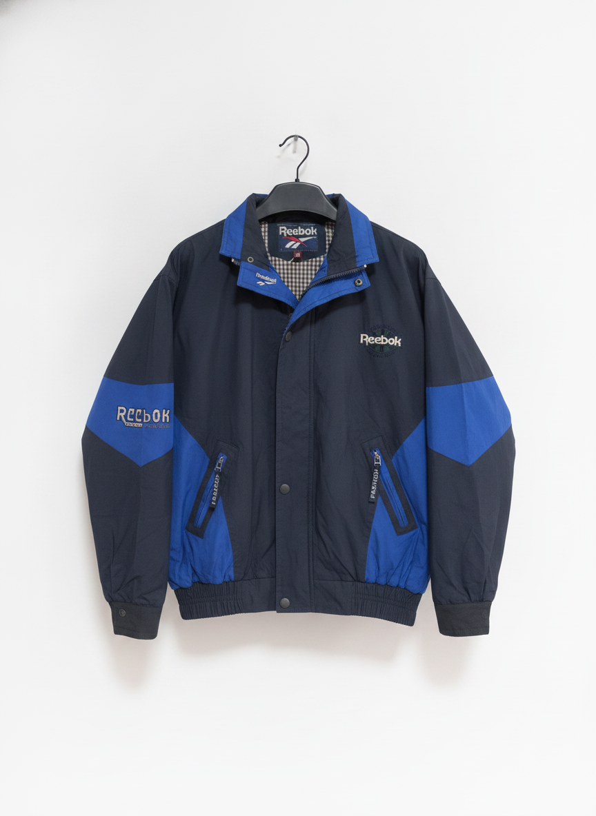 Size L — Vintage Reebok Colour Block Jacket 90s Embroidered Logo