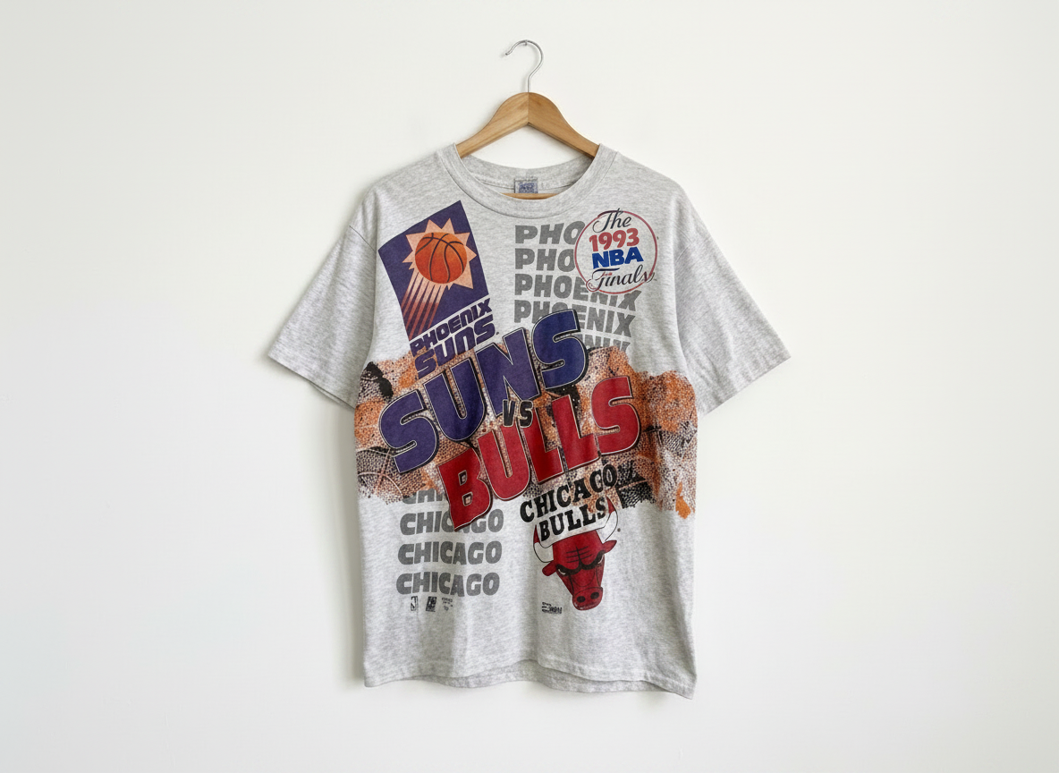 Vintage 1993 NBA Finals Phoenix Suns vs Chicago Bulls T-Shirt (Size L)