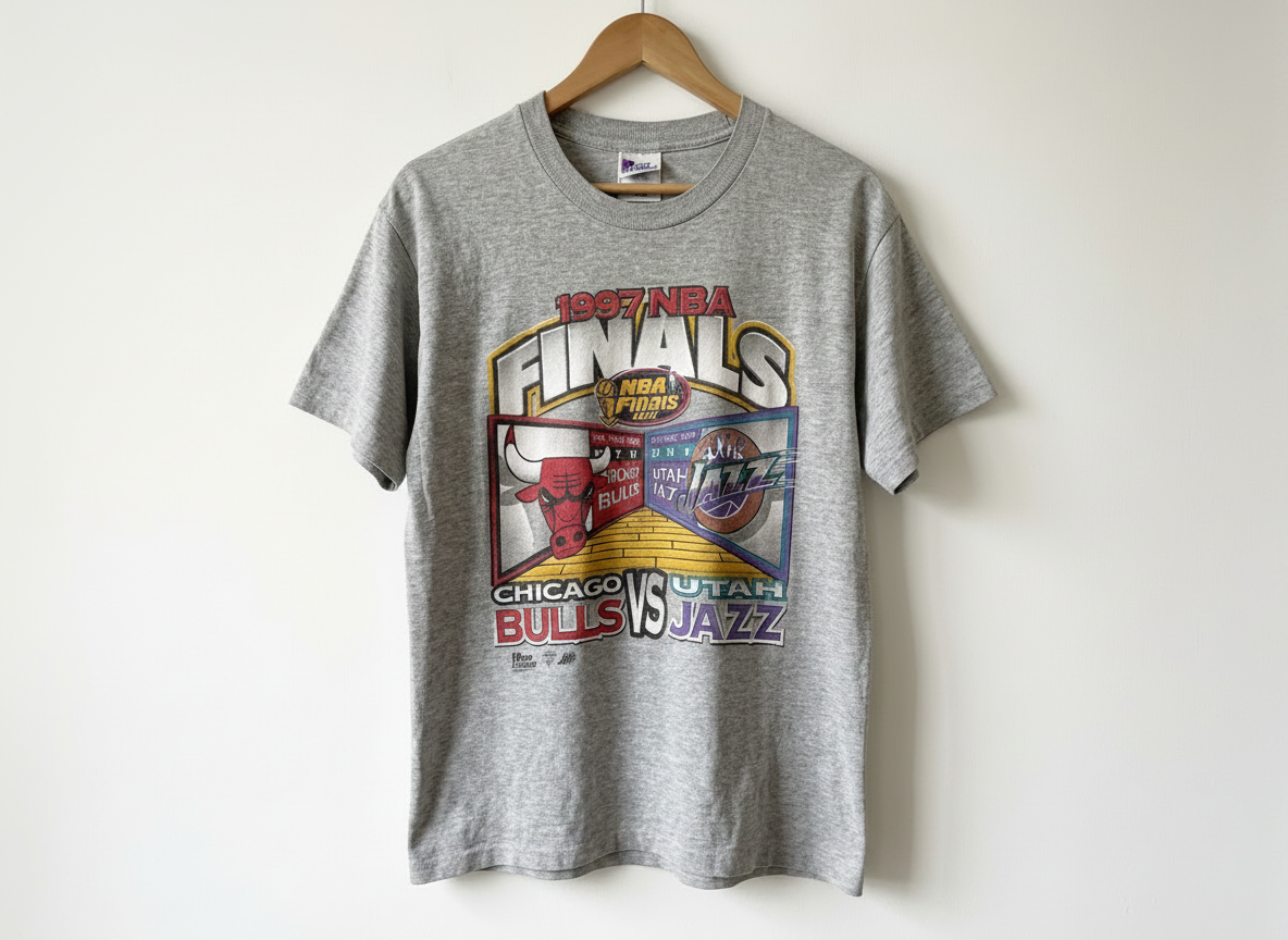 Vintage 1997 NBA Finals Chicago Bulls vs Utah Jazz T-Shirt (Size L)