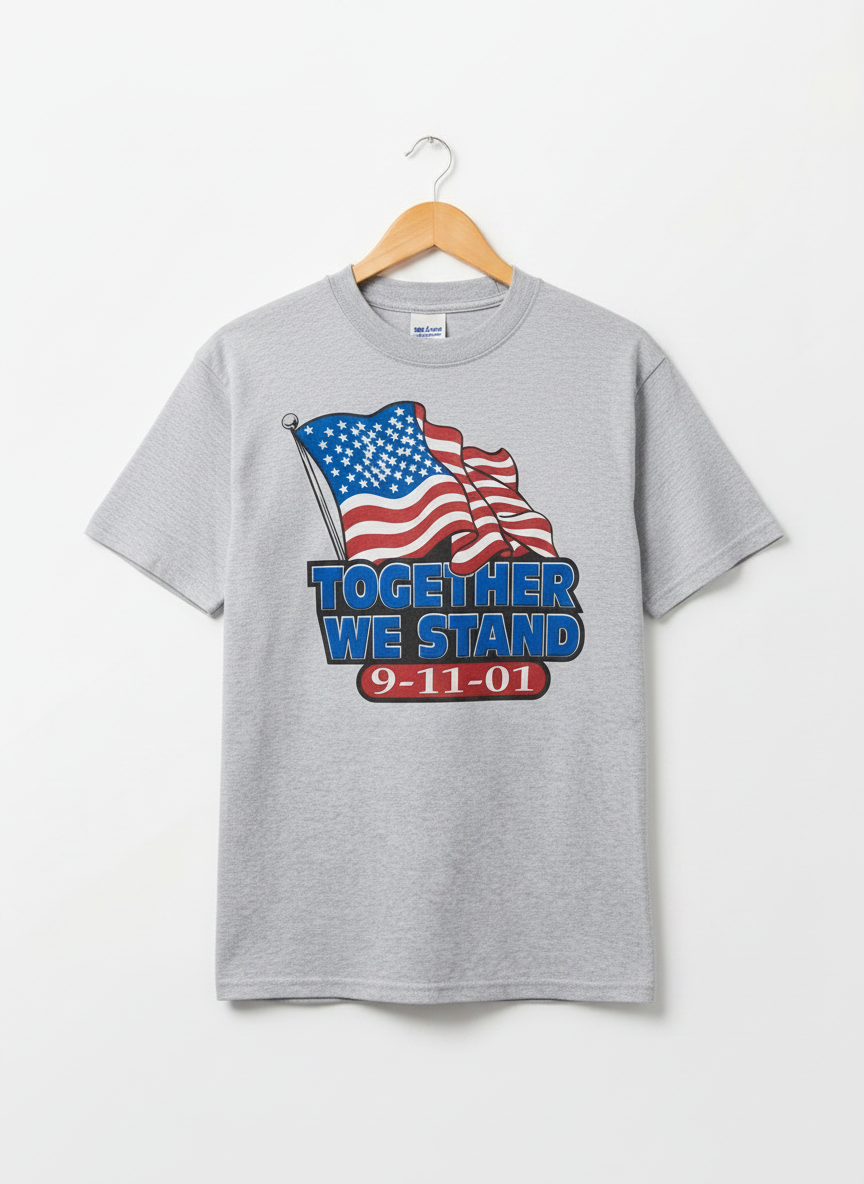 Size Large (L 44) — Vintage 9/11 "Together We Stand" Memorial Tee