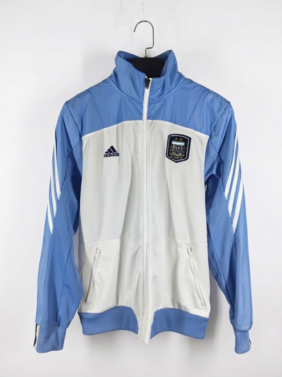 Size M — 2011 Argentina AFA Adidas Track Jacket White & Sky Blue