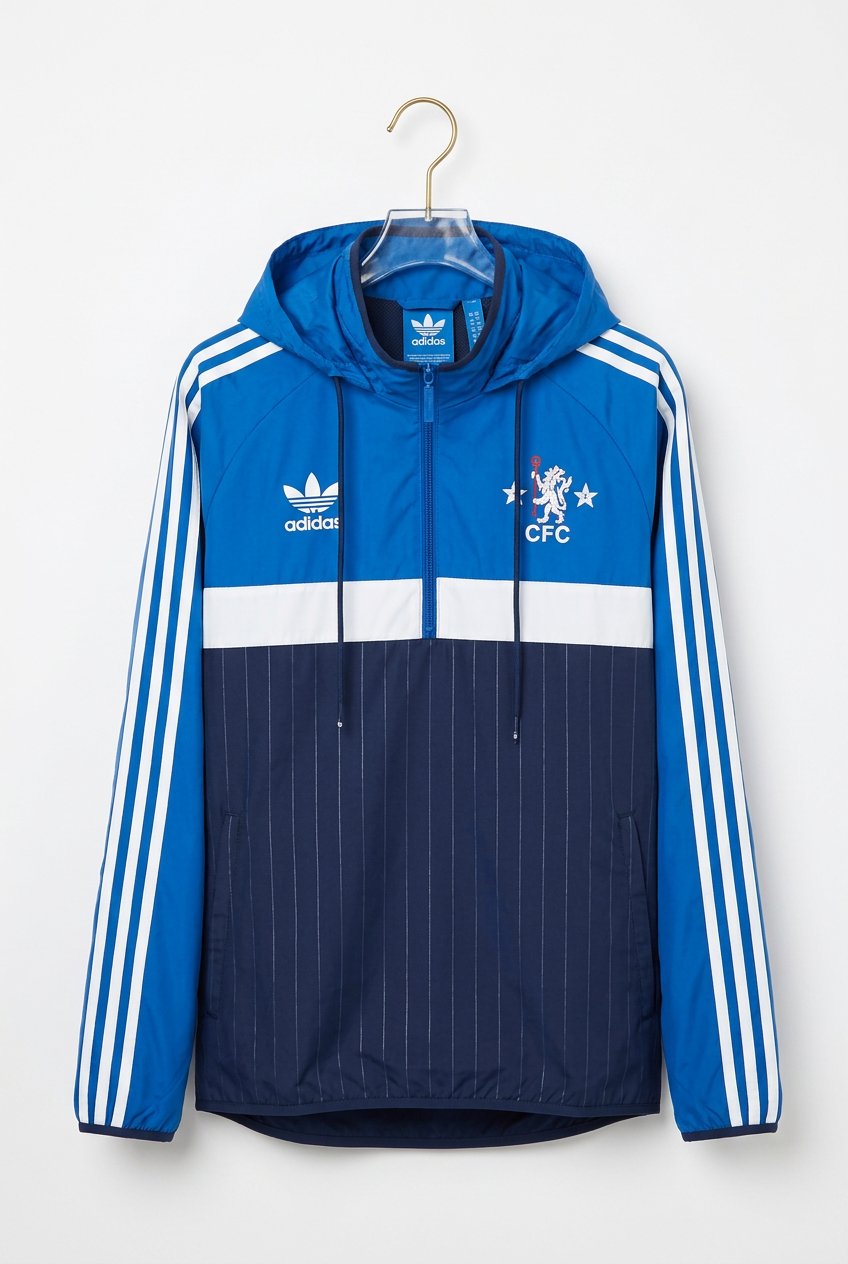 Size M — Adidas Originals Chelsea FC Hooded Windbreaker Jacket