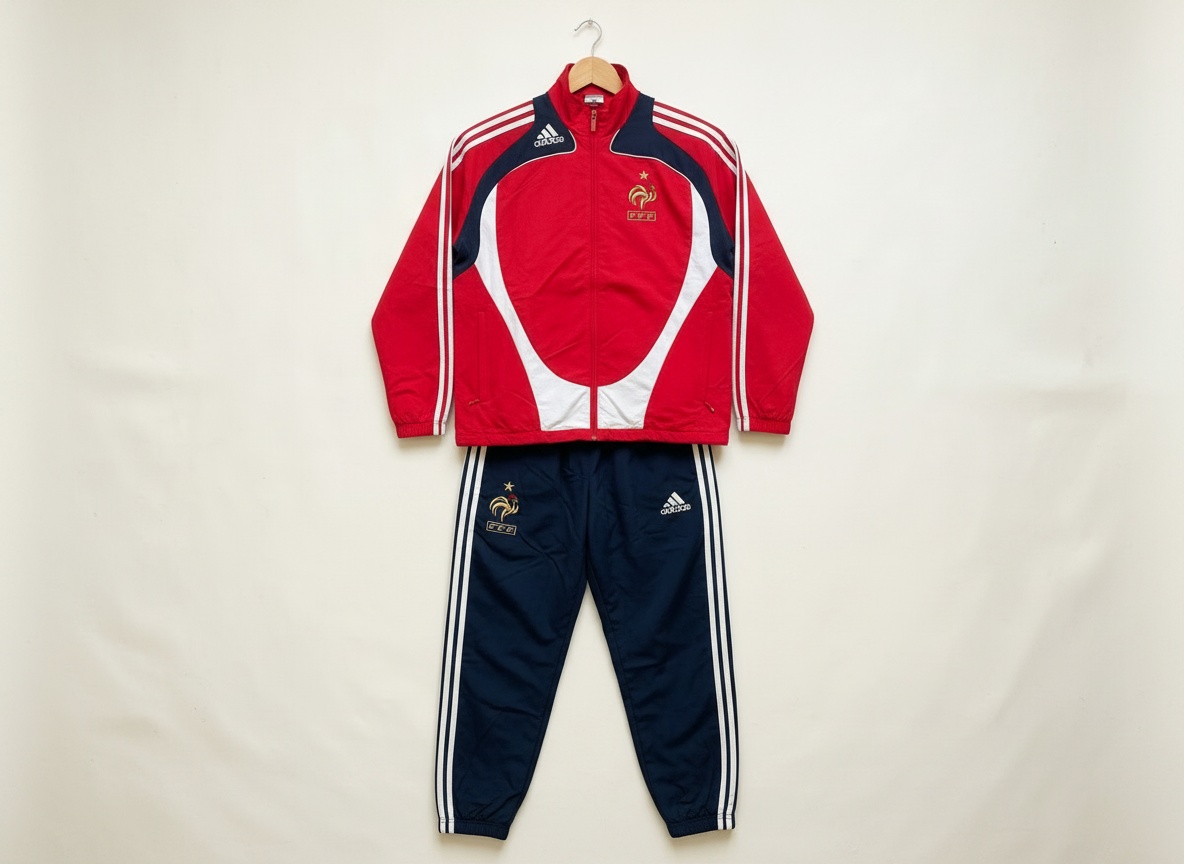 Size S — Vintage Adidas France FFF 2004–06 Full Tracksuit Set