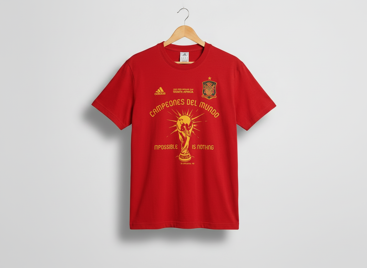 Size M — Vintage Adidas Spain 2010 World Cup Champions T-Shirt