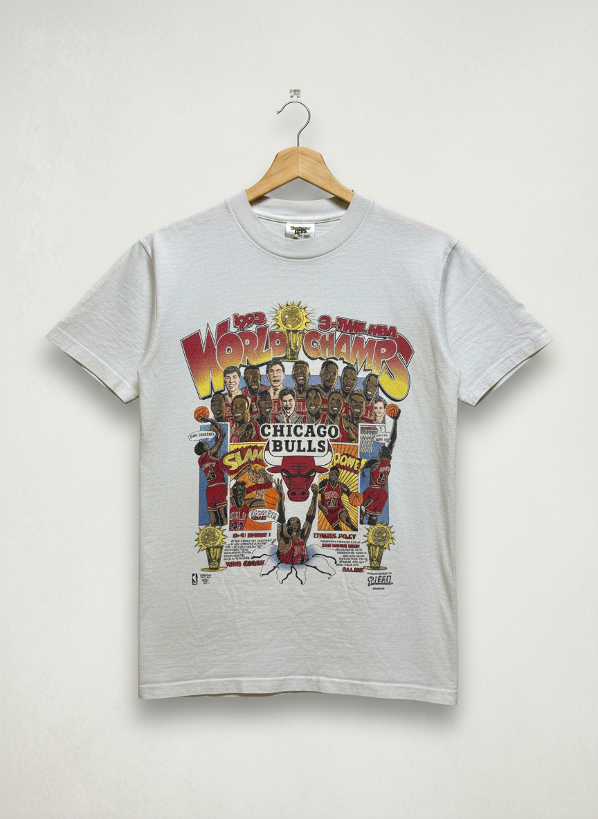 Size M — Vintage Chicago Bulls 1993 3-Time NBA World Champions Tee