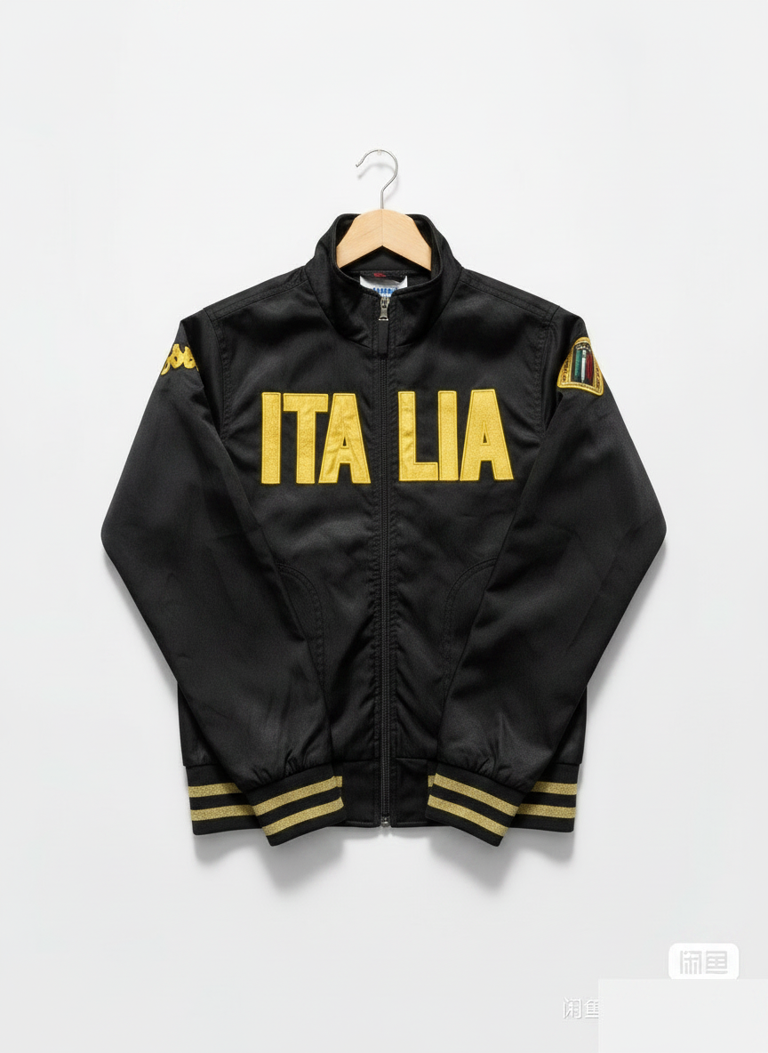 Size L — Vintage Kappa Italia Gold Embroidered Track Jacket Y2K