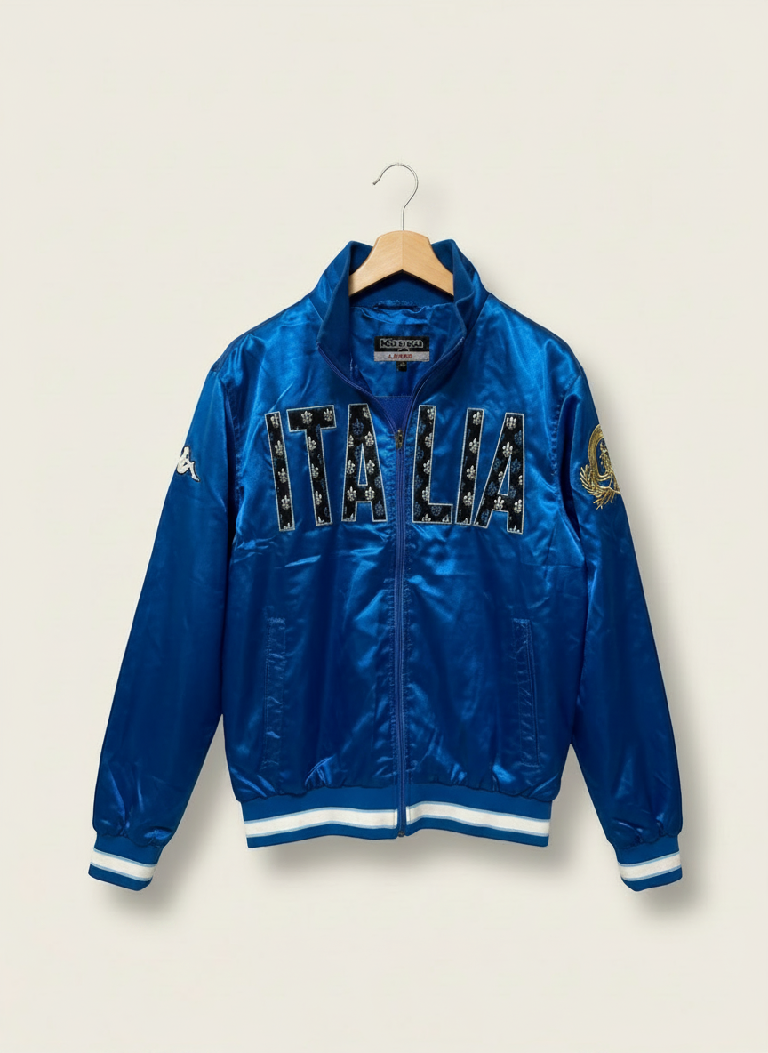 Size L — Vintage Kappa Italia Satin Track Jacket Y2K