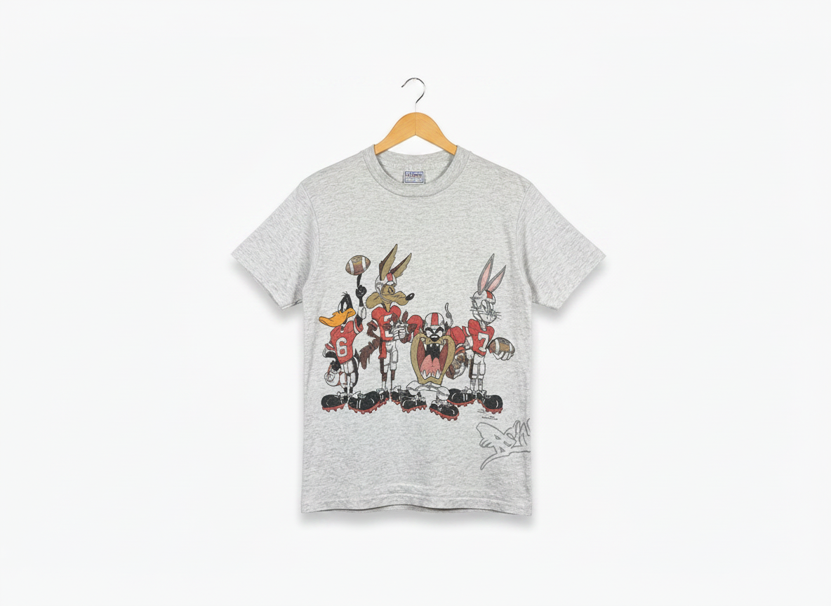 Size M — Vintage Looney Tunes Football Tee (Made in USA)