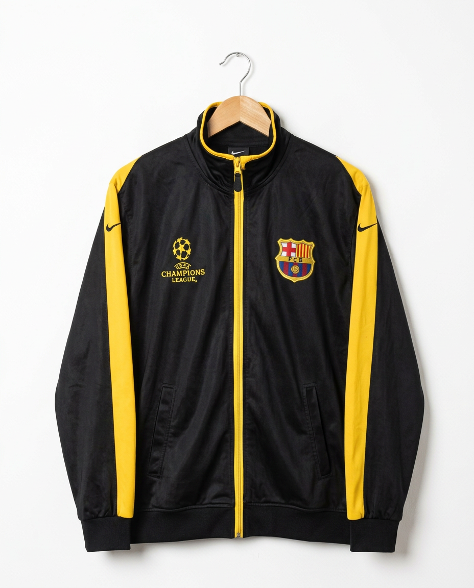 Vintage Nike FC Barcelona UEFA Champions League Track Jacket Black/Yellow