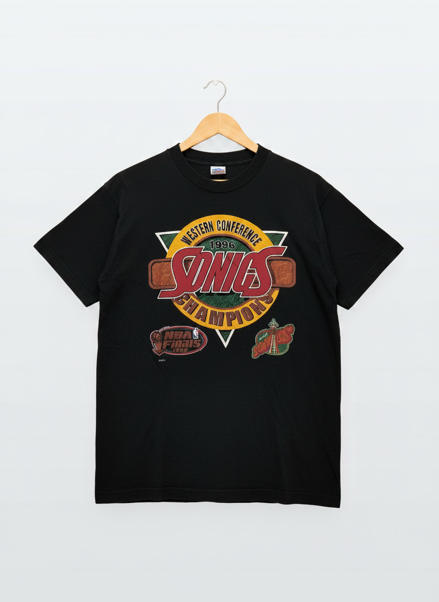 Vintage 1996 Seattle SuperSonics Western Conference Champions NBA T-Shirt