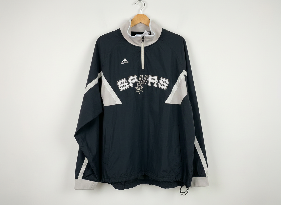 Adidas San Antonio Spurs 1/4 Zip Windbreaker Jacket (2008–2011) (Size L)