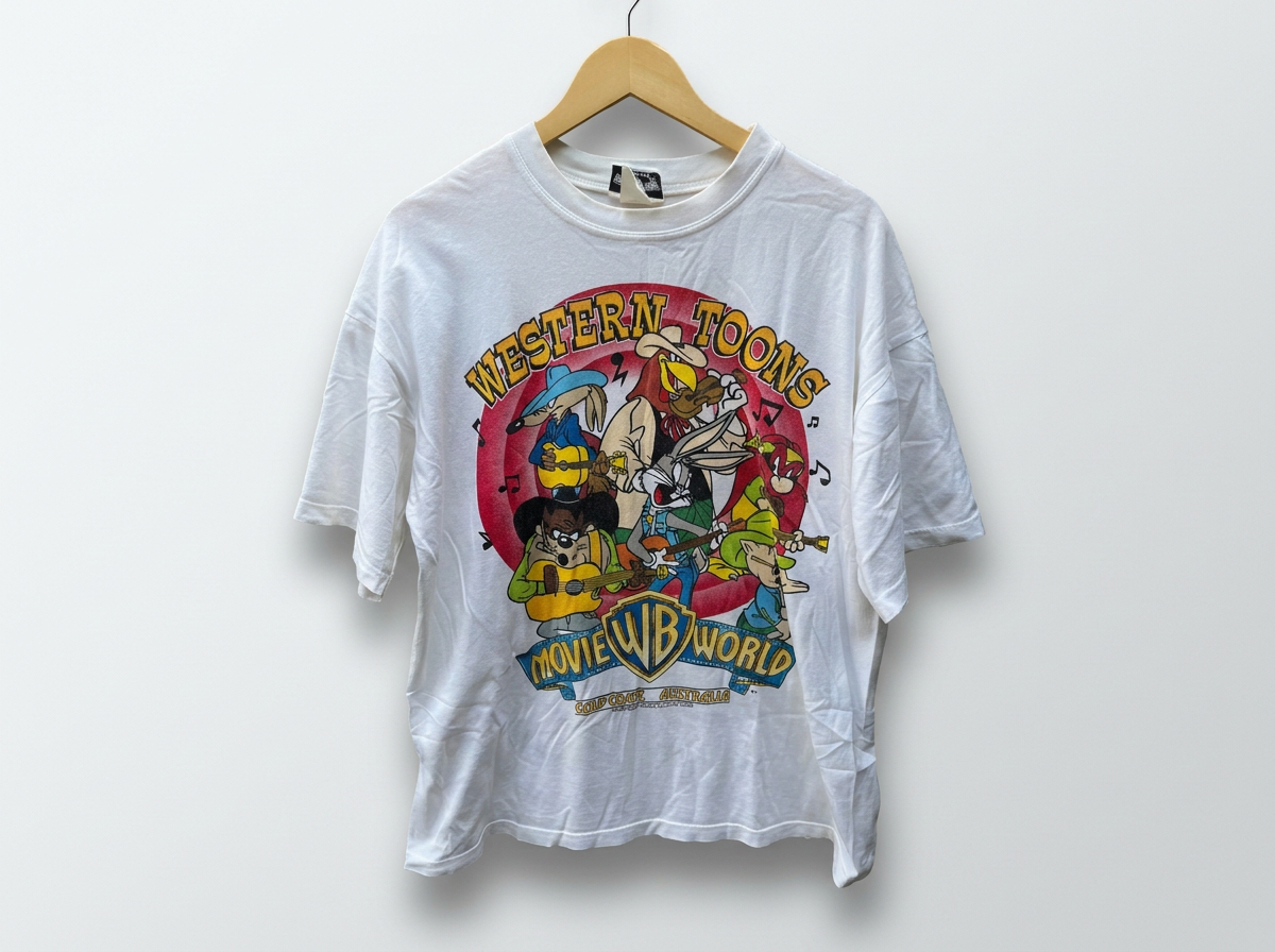 Size L — Vintage 1993 Warner Bros Movie World Western Toons T-Shirt