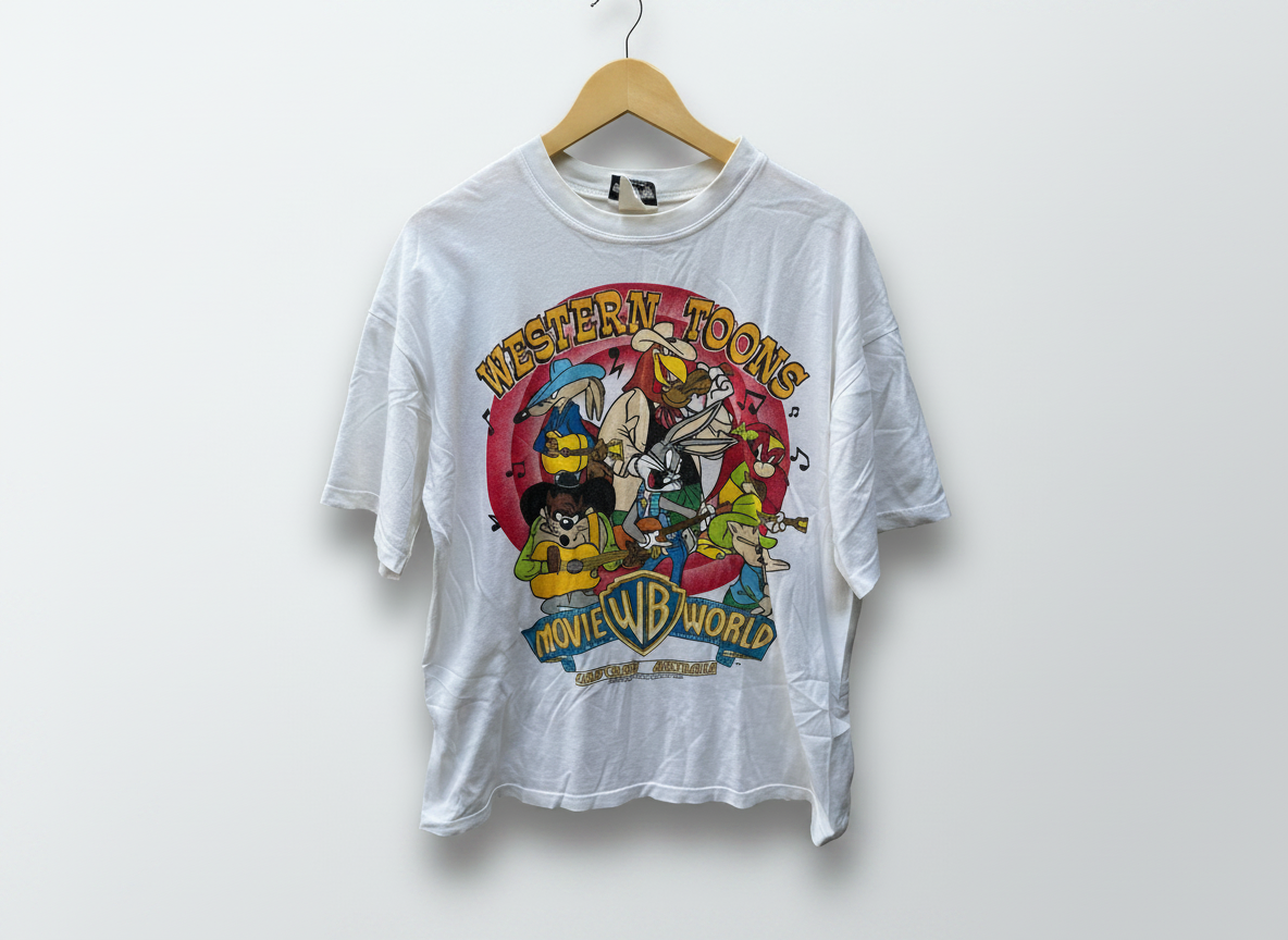 Size L — Vintage 1993 Warner Bros Movie World Western Toons T-Shirt